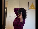 Busty milf Mirror dance showing assets